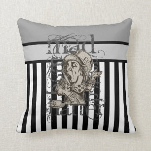 Alice In Wonderland Mad Hatter Grunge Throw Pillow