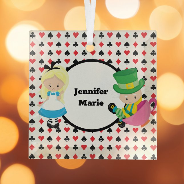 Alice in Wonderland Mad Hatter Kids Christmas Glass Ornament (Creator Uploaded)