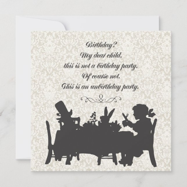 Alice in Wonderland Mad Hatter Tea Party Birthday Invitation (Front)