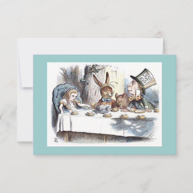 Alice in Wonderland, Mad Hatter, Tea Party Invitation (Front)