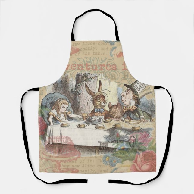 Alice in Wonderland Mad Tea Party Art Apron (Front)