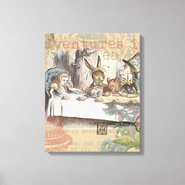 Alice in Wonderland Mad Tea Party Art Canvas Print (Front)
