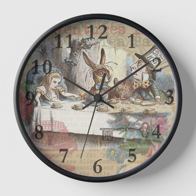 Alice in Wonderland Mad Tea Party Art Clock (Front)