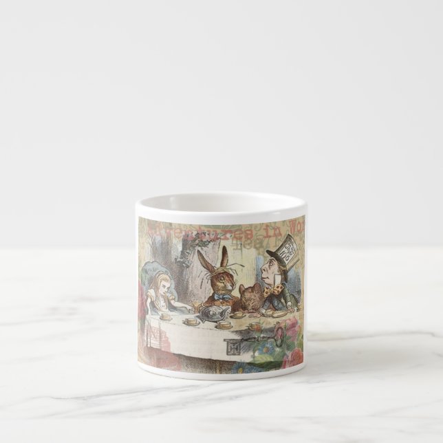 Alice in Wonderland Mad Tea Party Art Espresso Cup (Front)