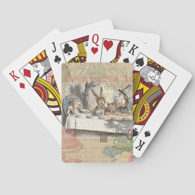 Alice in Wonderland Mad Tea Party Art Playing Cards (Back)