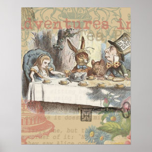 Alice in Wonderland Mad Tea Party Art Poster