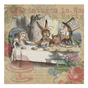 Alice in Wonderland Mad Tea Party Art Poster