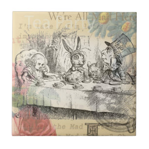 Alice in Wonderland Mad Tea Party Art Tile