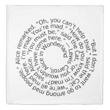 Alice in Wonderland made quote, queen duvet cover