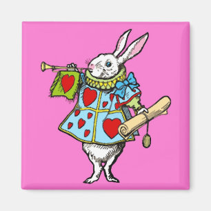 Alice in Wonderland Magnet Rabbit Hearts Red