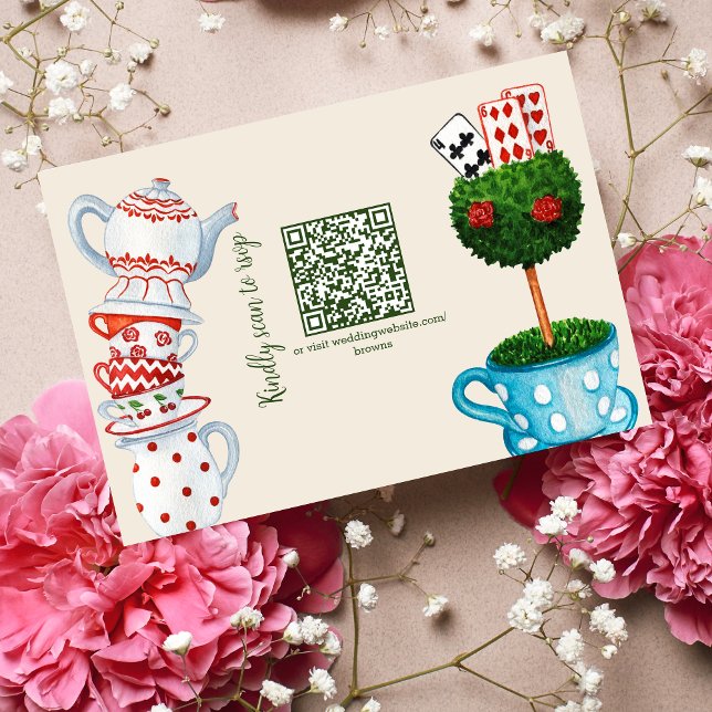 Alice in Wonderland Mariage code qr carte RSVP (Créateur téléchargé)