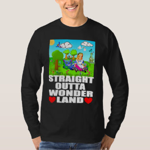Alice In Wonderland Men Women Kids Straight Outta T-Shirt