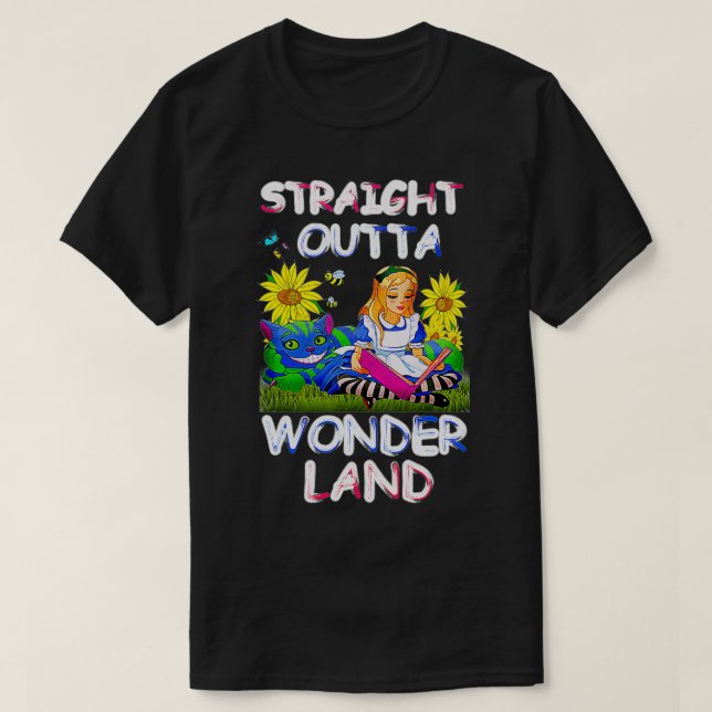 Alice in Wonderland-Men Women Kids Straight Outta  T-Shirt (Design Front)