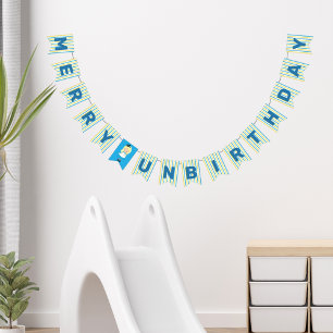 Alice in Wonderland Merry Unbirthday Book Lover Bunting Flags