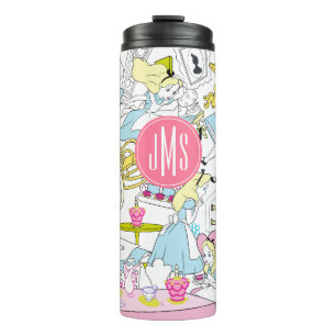 Alice in Wonderland   Monogram Oversized Pattern Thermal Tumbler
