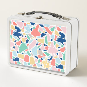 Alice In Wonderland   Mosaic Tile Pattern Metal Lunch Box