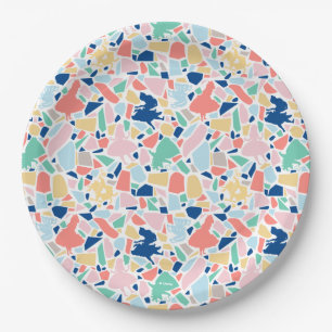 Alice In Wonderland   Mosaic Tile Pattern Paper Plate