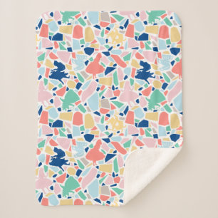Alice In Wonderland   Mosaic Tile Pattern Sherpa Blanket