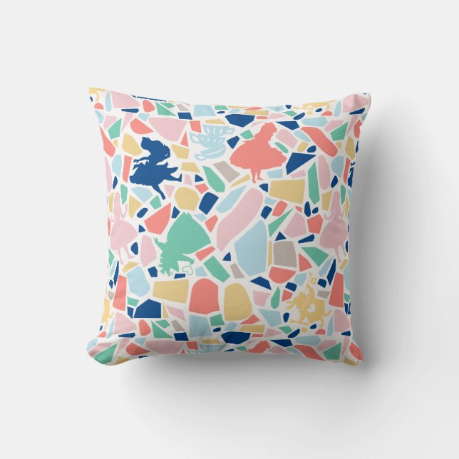 Alice In Wonderland | Mosaic Tile Pattern Throw Pillow (Front)