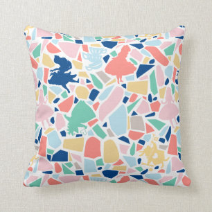 Alice In Wonderland   Mosaic Tile Pattern Throw Pillow