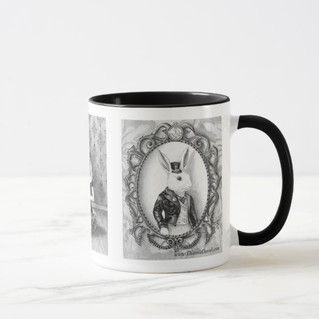 Alice in Wonderland Mug Mad Hatter Mug White Rabbi (Right)