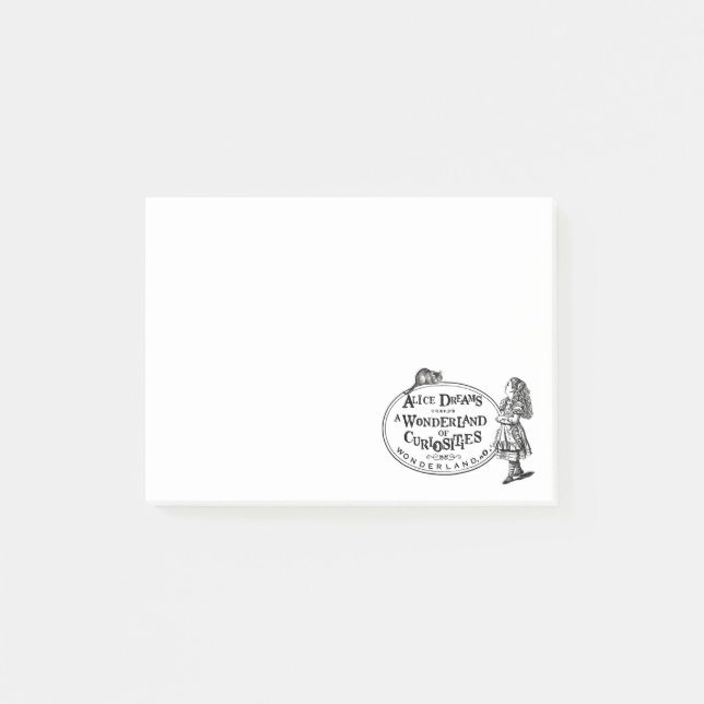 Alice In Wonderland of Curiousities W/Cheshire Cat Post-it Notes (Front)