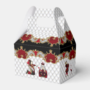 Alice in Wonderland on Crimson and White  Favor Box