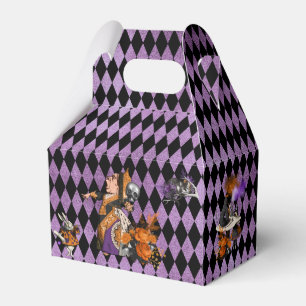 Alice in Wonderland on Halloween Violet Harlequin Favor Box