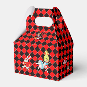 Alice in Wonderland on Red and Black Art Deco Favor Box