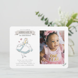 Alice in Wonderland | Onederland Birthday - Photo Invitation