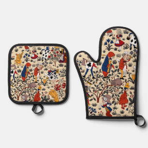 Alice in Wonderland Oven Mitt & Pot Holder Set