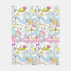 Alice in Wonderland   Oversized Pattern Fleece Blanket