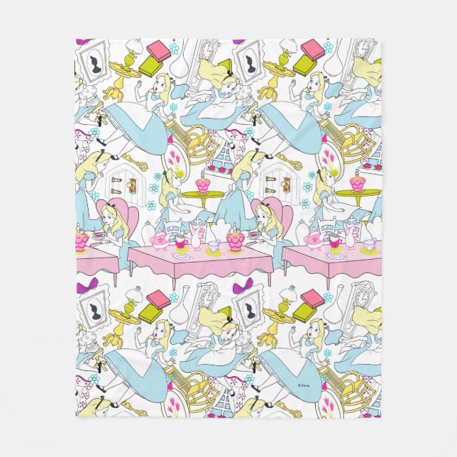 Alice in Wonderland | Oversized Pattern Fleece Blanket (Front)