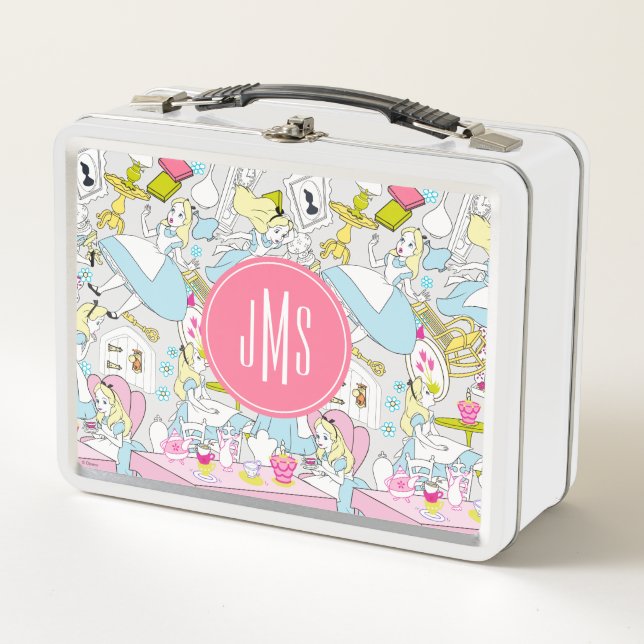 Alice in Wonderland | Oversized Pattern Metal Lunch Box (Front)