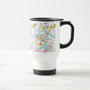 Alice in Wonderland Oversized Pattern Travel Mug