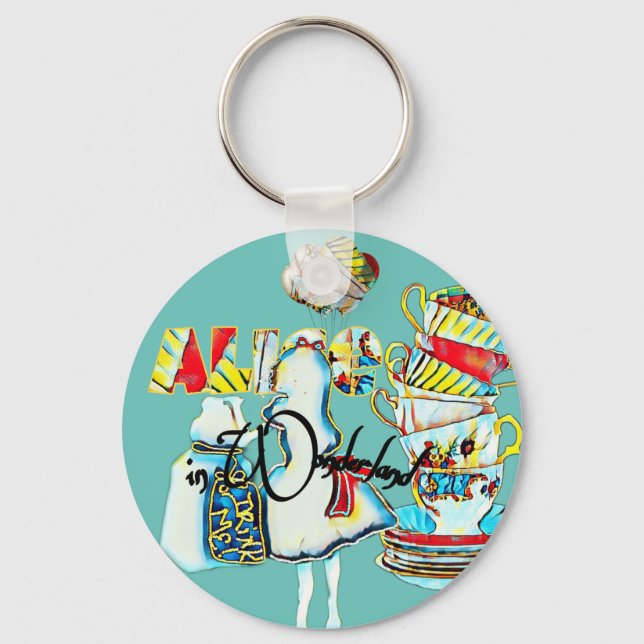 Alice in Wonderland party favour  Keychain (Front)