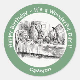 Alice in Wonderland Party - Mad Hatter's Tea Party Classic Round Sticker