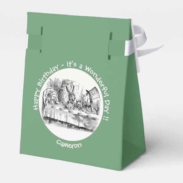 Alice in Wonderland Party - Mad Hatter's Tea Party Favor Box (Back Side)