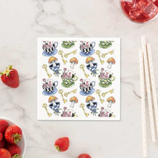 Alice in Wonderland Pattern  Napkin (Insitu)
