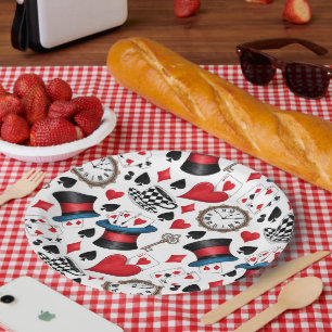Alice in Wonderland Pattern  Paper Plate