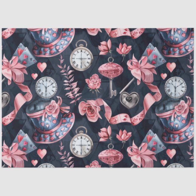 Alice in Wonderland  Pattern Tissue Paper (Front)