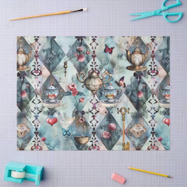 Alice in Wonderland Pattern Tissue Paper (Craft)