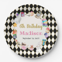 Alice in Wonderland Personalized Paper Plate
