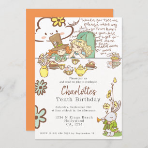 Alice in Wonderland Personalized Party Invitation