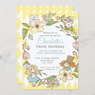 Alice in Wonderland Personalized Party Invitation