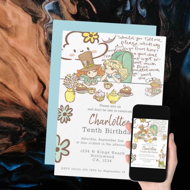 Alice in Wonderland Personalized Party Invitation (Creator Uploaded)