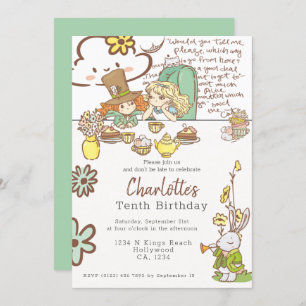 Alice in Wonderland Personalized Party Invitation