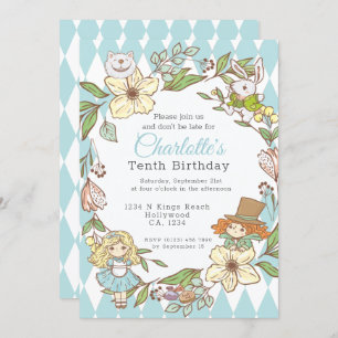 Alice in Wonderland Personalized Party Invitation