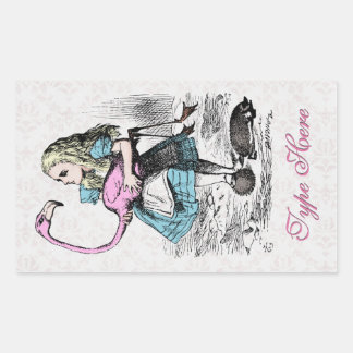 Alice in Wonderland Pink Flamingo Croquet Party Sticker
