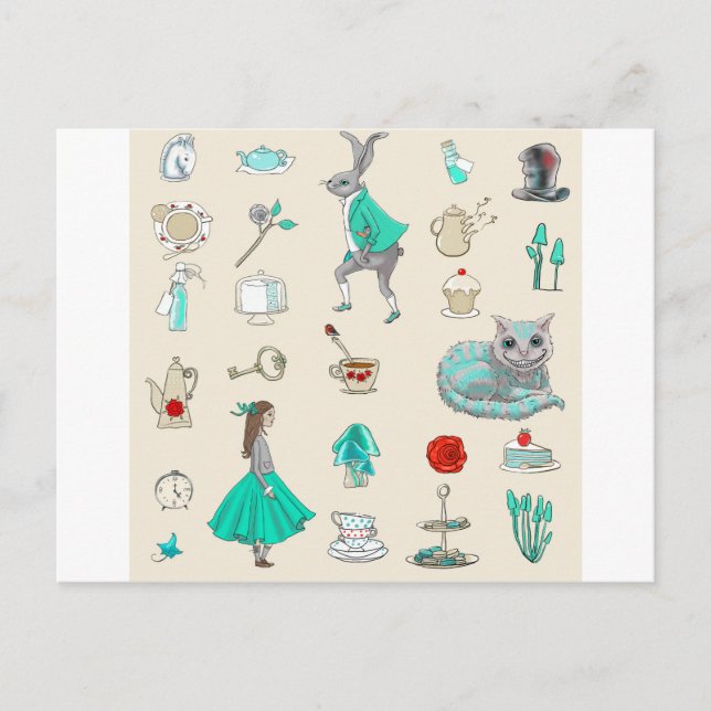 Alice in wonderland postcard (Front)